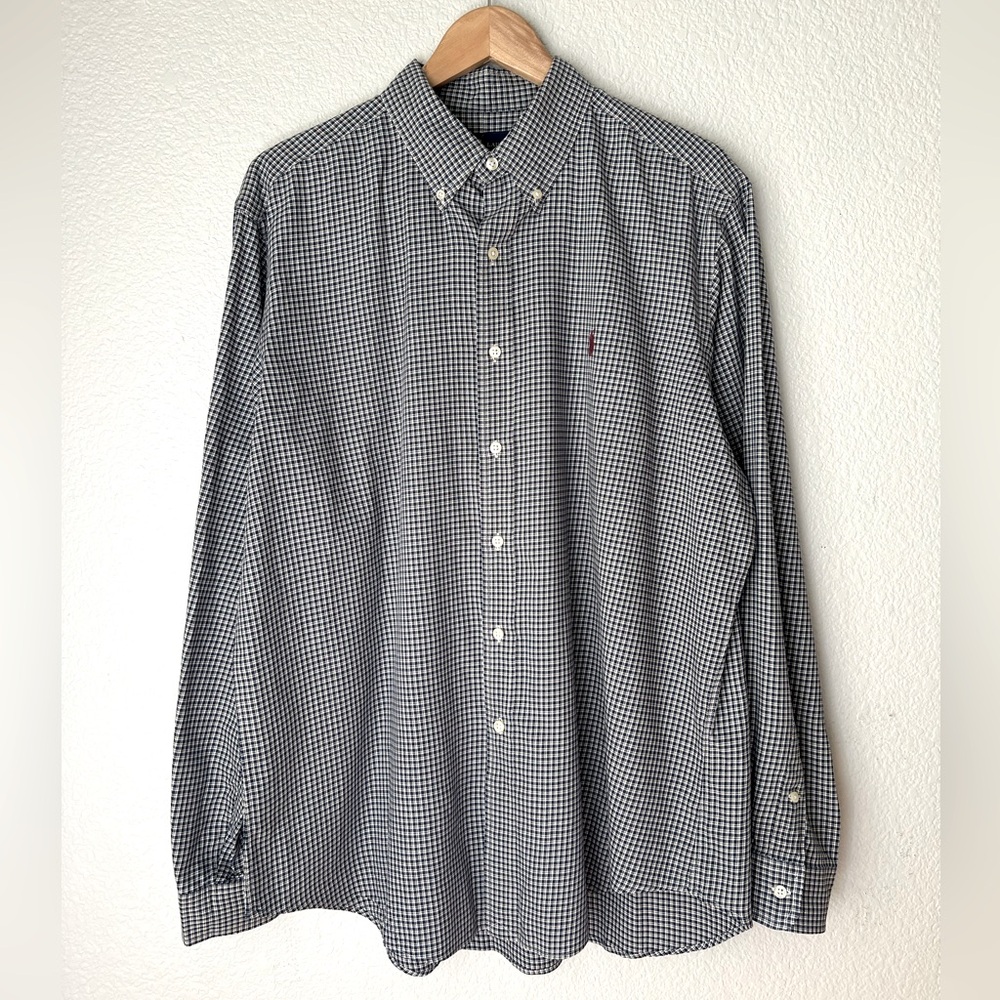 Ralph Lauren Men’s Plaid Button Down Shirt, XL